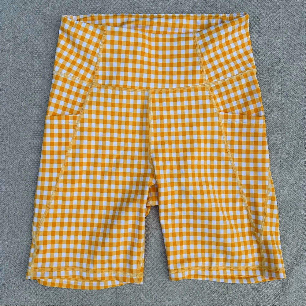 Allfenix gingham plaid bike shorts